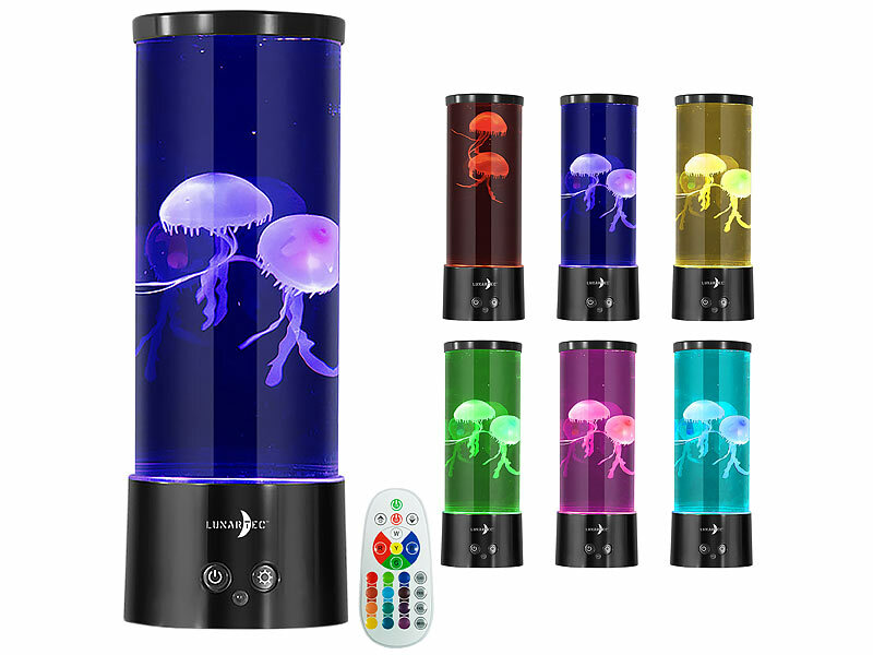Lunartec LED-Quallen-Leuchte, 17 Farben, 4 Modi, 3 Helligkeiten, Fernbedienung, www.pearl.de (Die Bildrechte liegen bei dem Verfasser der Mitteilung.) Lunartec LED-Quallen-Leuchte, 17 Farben, 4 Modi, 3 Helligkeiten, Fernbedienung, www.pearl.de (Die Bildrechte liegen bei dem Verfasser der Mitteilung.)