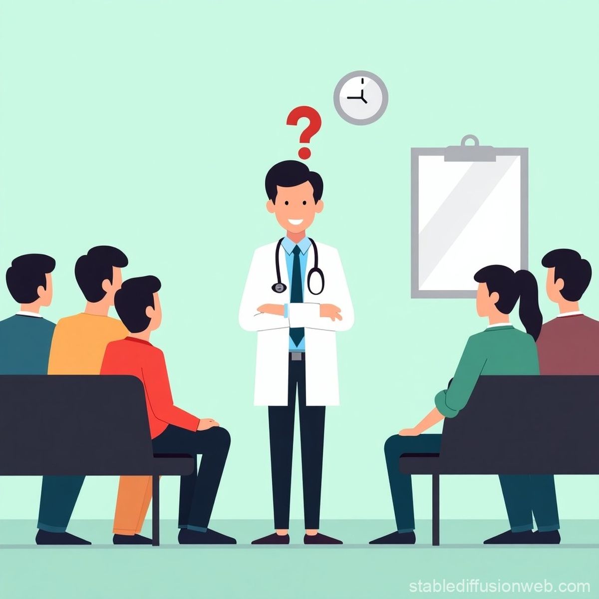 Wartende Patienten beim Hausarzt Wartende Patienten beim Hausarzt