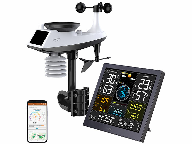 infactory WLAN-Funk-Wetterstation FWS-300.xl V2 mit XL-Farbdisplay, App, www.pearl.de (Die Bildrechte liegen bei dem Verfasser der Mitteilung.) infactory WLAN-Funk-Wetterstation FWS-300.xl V2 mit XL-Farbdisplay, App, www.pearl.de (Die Bildrechte liegen bei dem Verfasser der Mitteilung.)