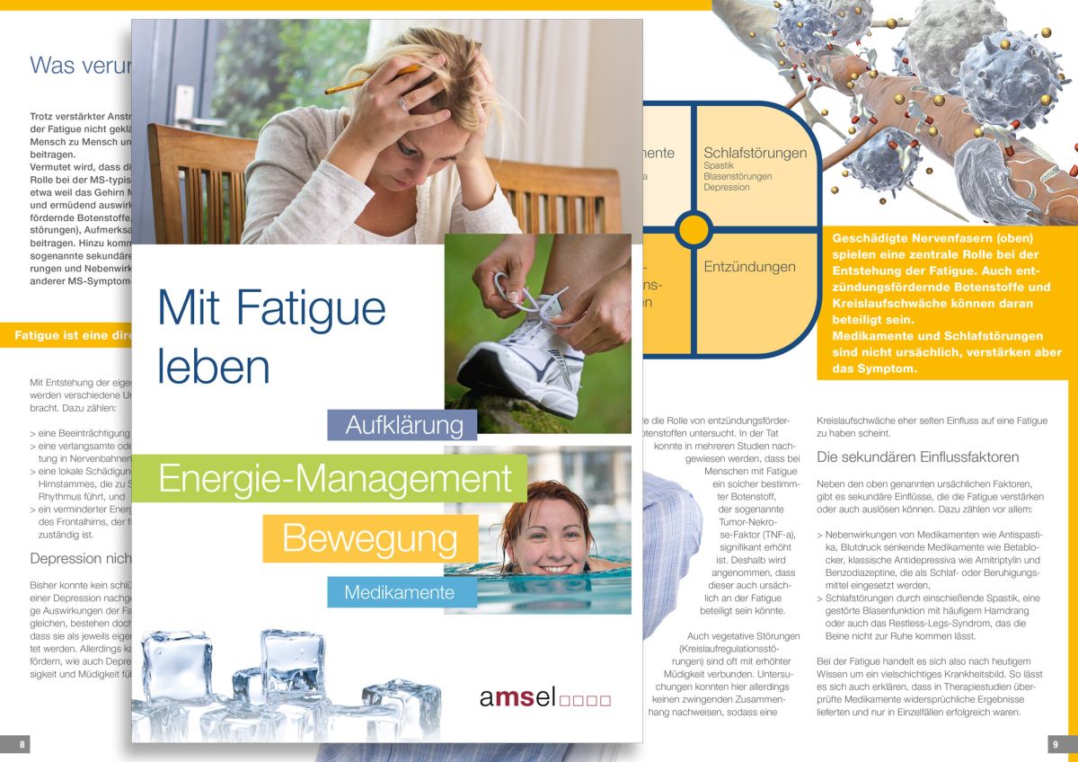 Fatigue gehört zu den häufigsten Symptomen der MS. Die AMSEL-Broschüre 