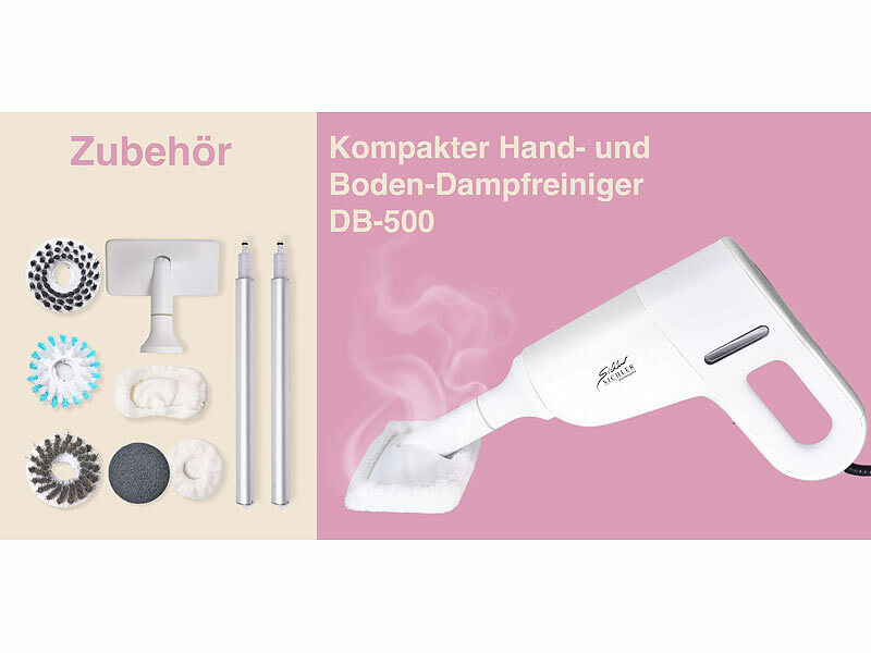 Sichler Haushaltsgeräte 3in1 Hand-& Boden Dampfreiniger DB-500, 1.200 Watt, www.pearl.de (Die Bildrechte liegen bei dem Verfasser der Mitteilung.) Sichler Haushaltsgeräte 3in1 Hand-& Boden Dampfreiniger DB-500, 1.200 Watt, www.pearl.de (Die Bildrechte liegen bei dem Verfasser der Mitteilung.)