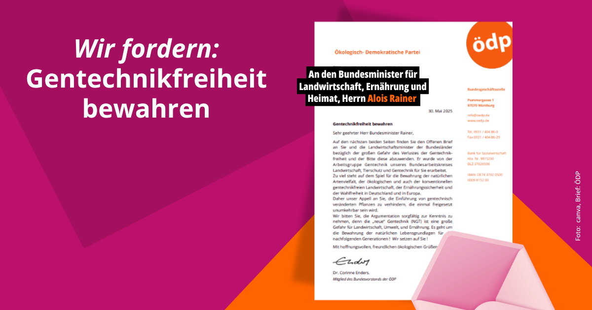 Ökologisch-Demokratische Partei (ÖDP - die Naturschutzpartei))  Bildquelle: ÖDP