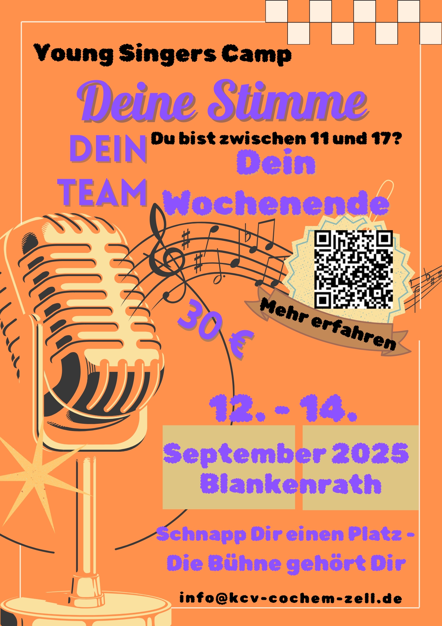 Deine Stimme–Dein Team, das Young Singers Camp in Blankenrath vom 12. bis 14. September. (Bildquelle: M. Heintel)