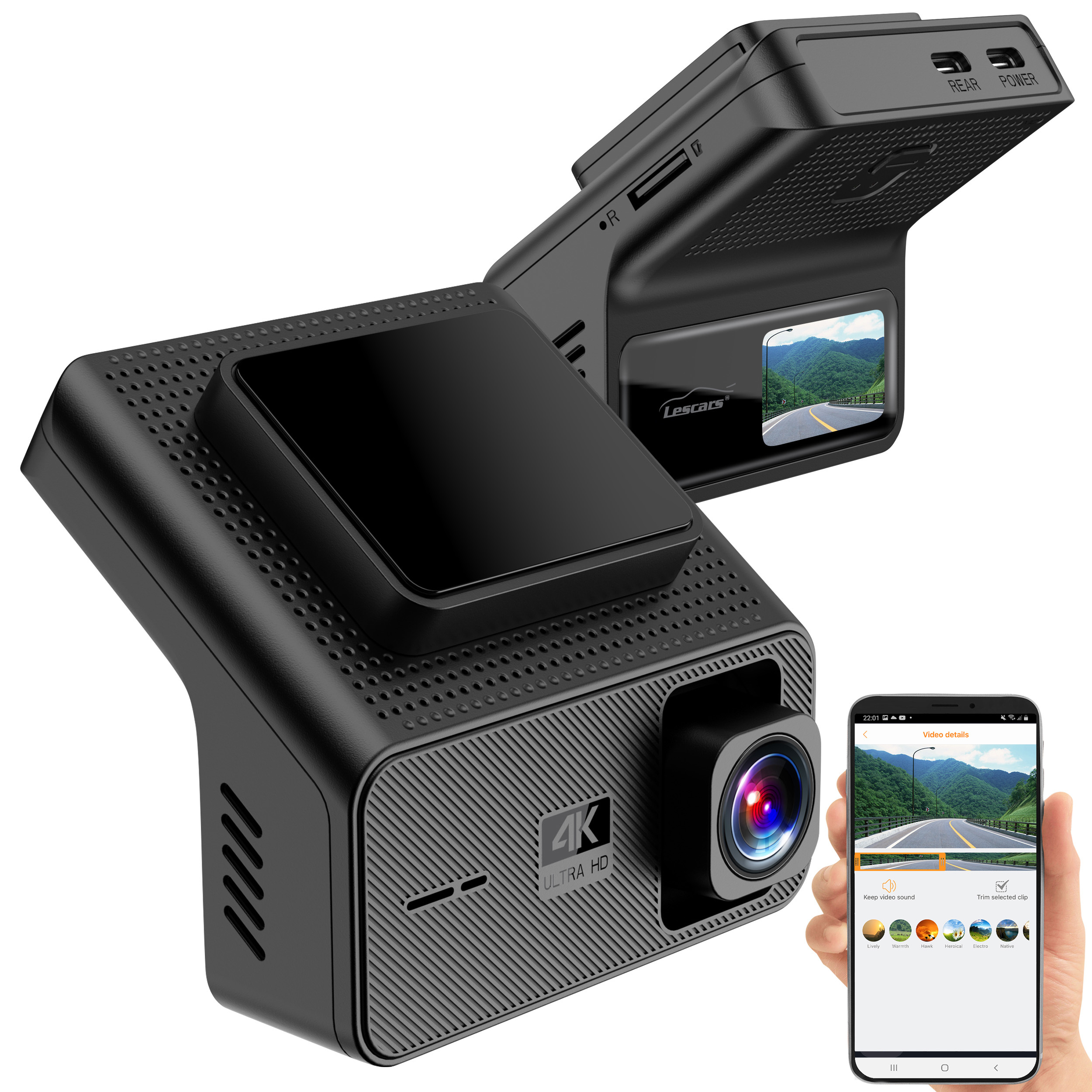 Lescars 4K-UHD-Dashcam mit GPS MDV-3170 / www.pearl.de / PEARL GmbH (Die Bildrechte liegen bei dem Verfasser der Mitteilung.) Lescars 4K-UHD-Dashcam mit GPS MDV-3170 / www.pearl.de / PEARL GmbH (Die Bildrechte liegen bei dem Verfasser der Mitteilung.)