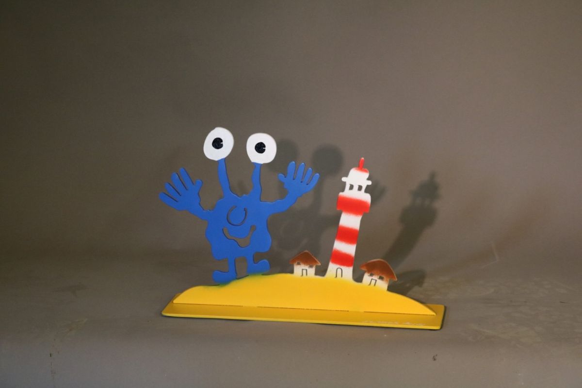 Preller, Patrick, Eine Insel mit zwei Häusern, 35x35cm, Stahl, 2018, Aufl. 30 (© ) Preller, Patrick, Eine Insel mit zwei Häusern, 35x35cm, Stahl, 2018, Aufl. 30 (© )
