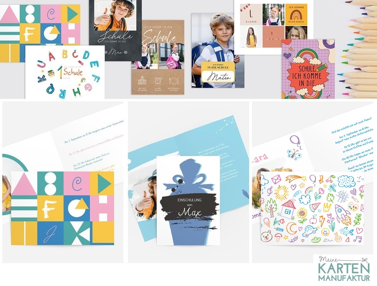 Einschulungskarten zum Grundschulstart von Meine Kartenmanufaktur Einschulungskarten zum Grundschulstart von Meine Kartenmanufaktur