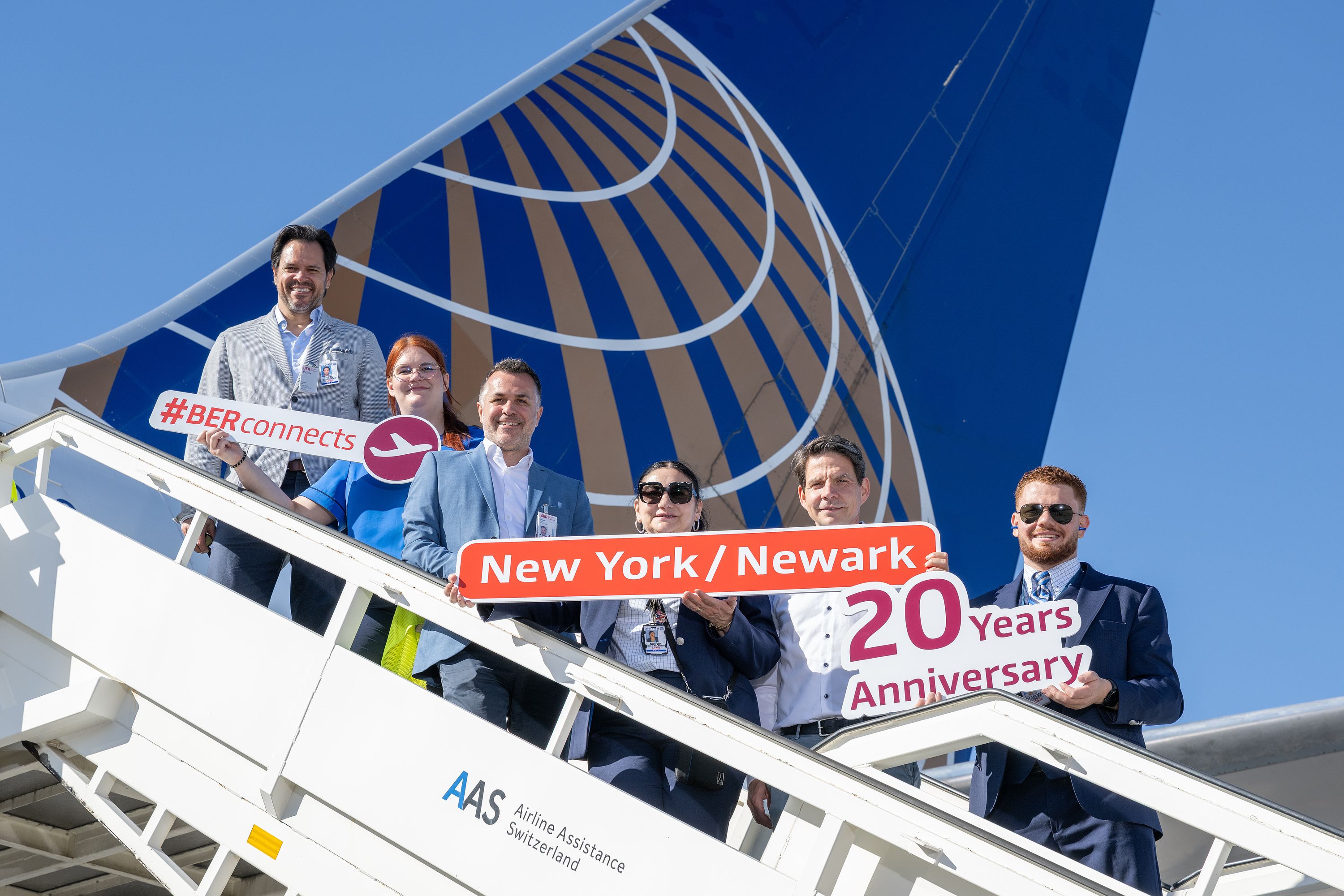 United Airlines fliegt seit 20 Jahren von Berlin nach New York/Newark. (Bildquelle: Günter Wicker / Flughafen Berlin Brandenburg GmbH)