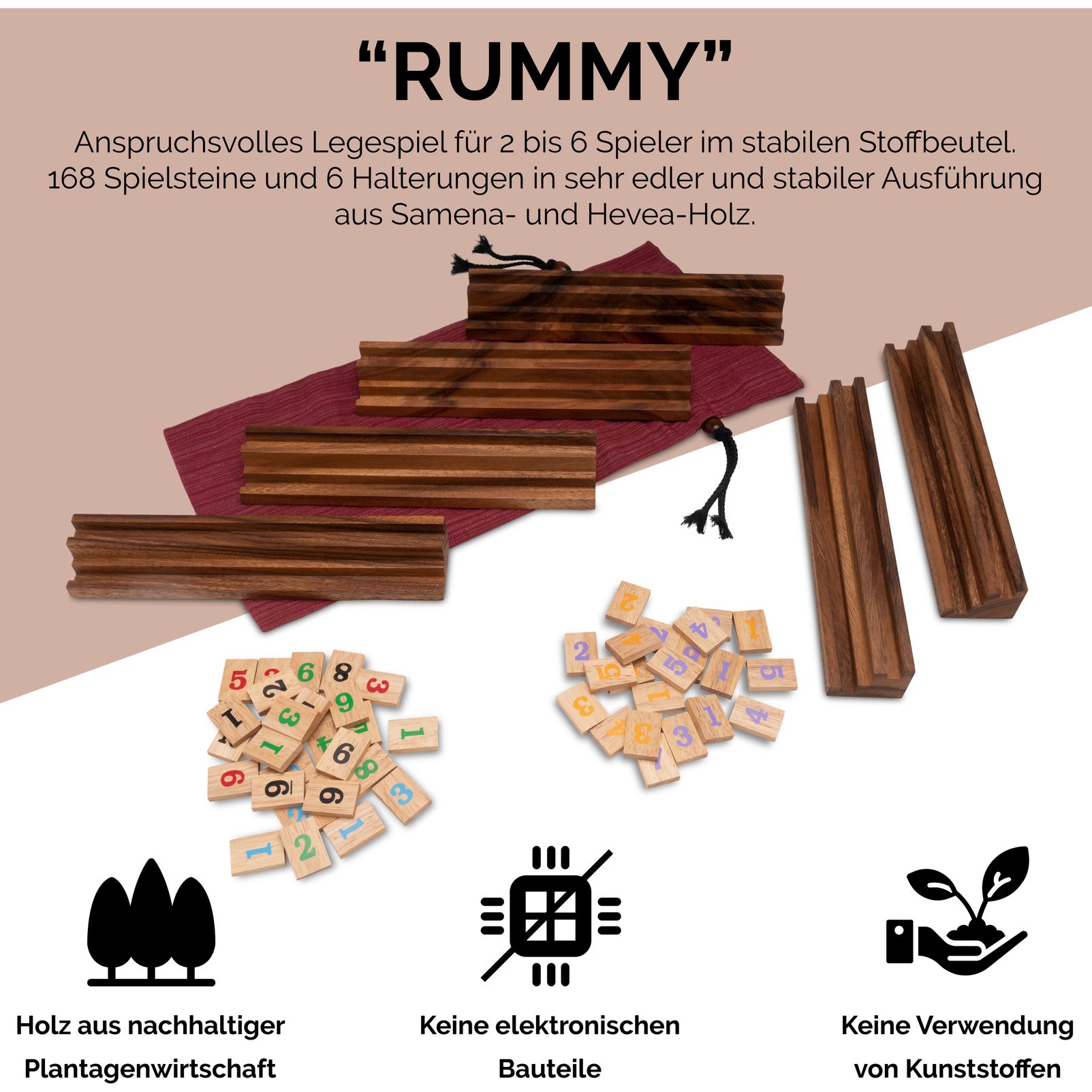 Rummy Holzbrettspiel Rummy Holzbrettspiel