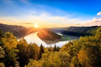 Sonnenuntergang an der Donauschlinge (Riverresort Donauschlinge)