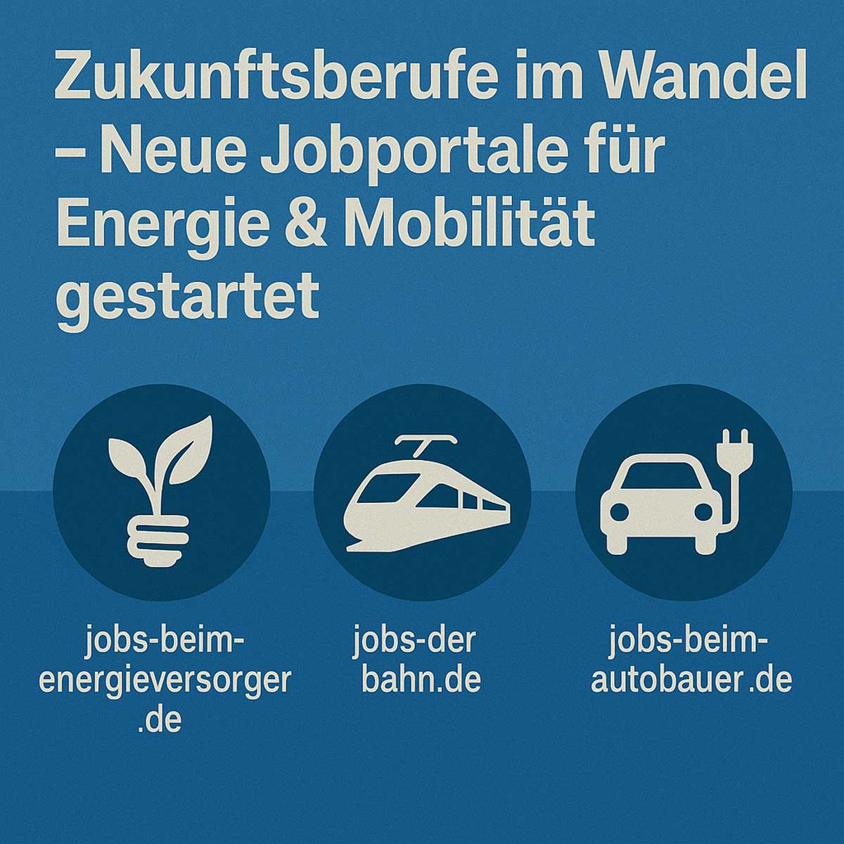 Zukunftsberufe im Wandel–Neue Jobportale für Energie& Mobilität gestartet (Die Bildrechte liegen bei dem Verfasser der Mitteilung.) Zukunftsberufe im Wandel–Neue Jobportale für Energie& Mobilität gestartet (Die Bildrechte liegen bei dem Verfasser der Mitteilung.)