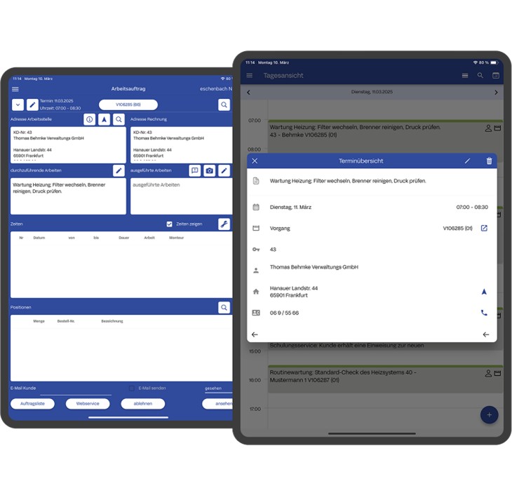 Die neue Terminplaner-App von Sykasoft stellt die Verbindung zwischen Terminen und Aufträgen her (Bildquelle: Sykasoft) Die neue Terminplaner-App von Sykasoft stellt die Verbindung zwischen Terminen und Aufträgen her (Bildquelle: Sykasoft)