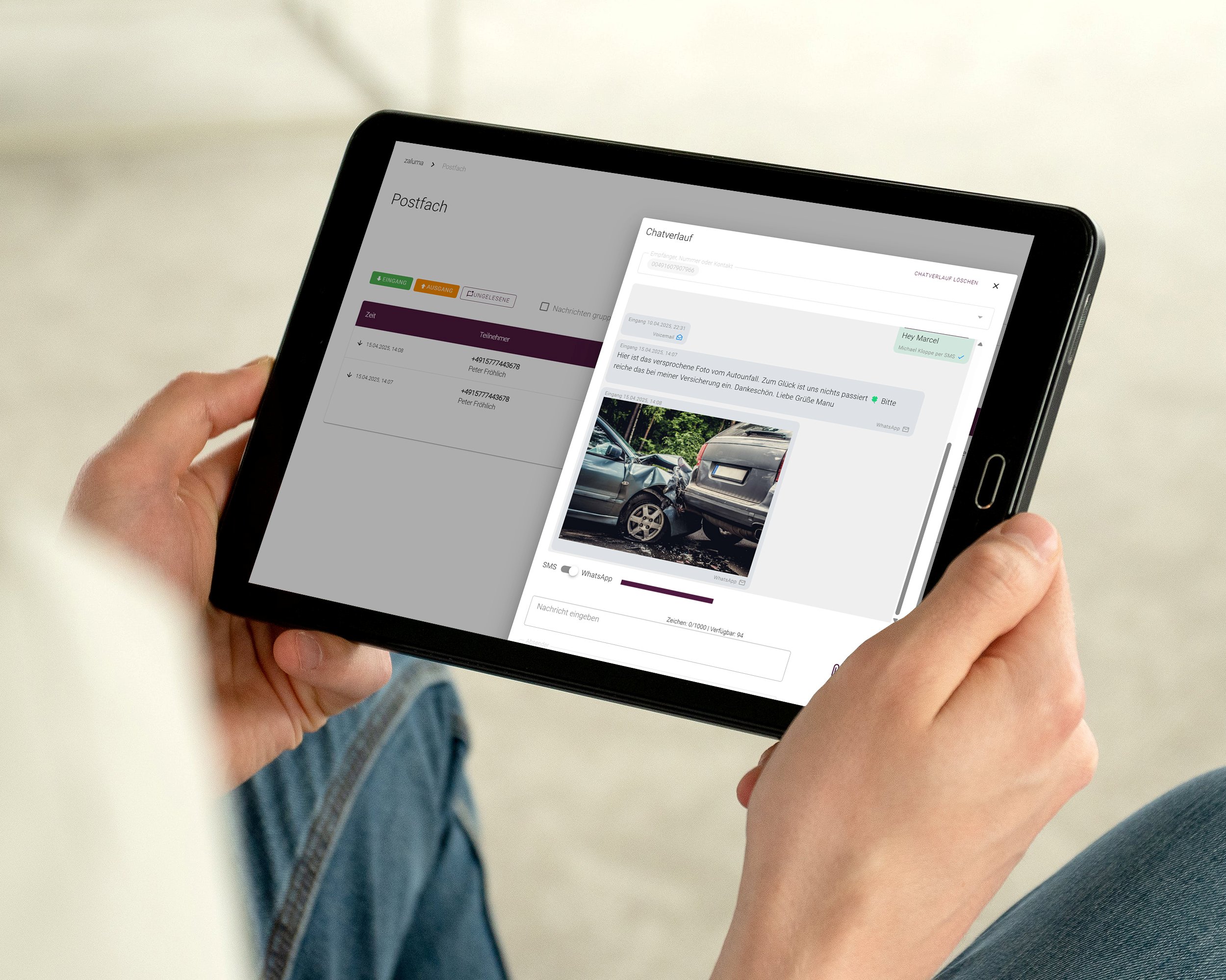 zaluma Portal mit Messaging (Die Bildrechte liegen bei dem Verfasser der Mitteilung.) zaluma Portal mit Messaging (Die Bildrechte liegen bei dem Verfasser der Mitteilung.)