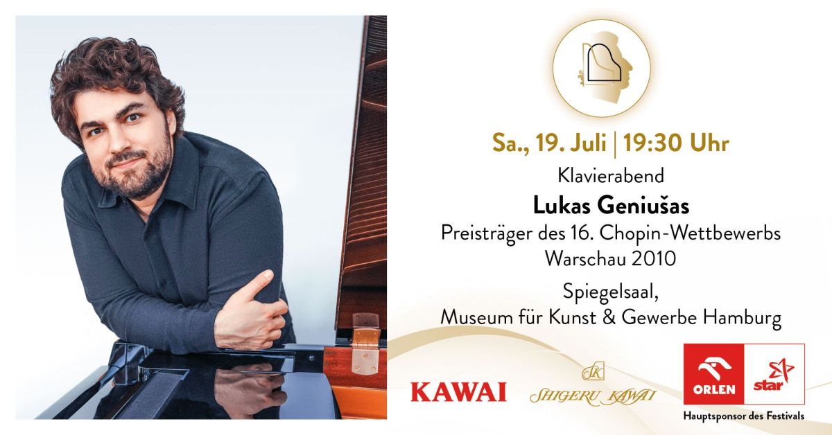 Klavierabend mit Lukas Geniušas (© Max Avdeev und Chopin-Gesellschaft Hamburg-Sachsenwald) Klavierabend mit Lukas Geniušas (© Max Avdeev und Chopin-Gesellschaft Hamburg-Sachsenwald)