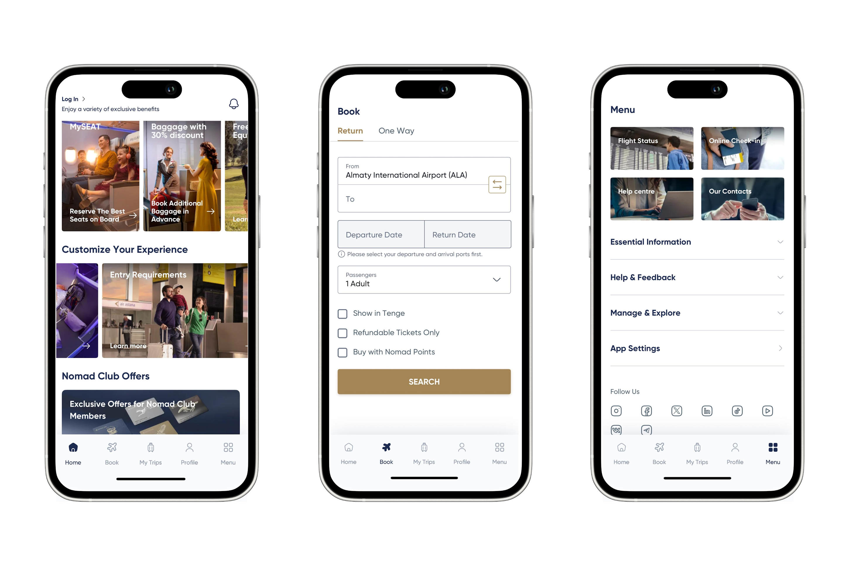 Air Astana hat ihre App weiterentwickelt und zusätzlich verbessert. (Die Bildrechte liegen bei dem Verfasser der Mitteilung.)
