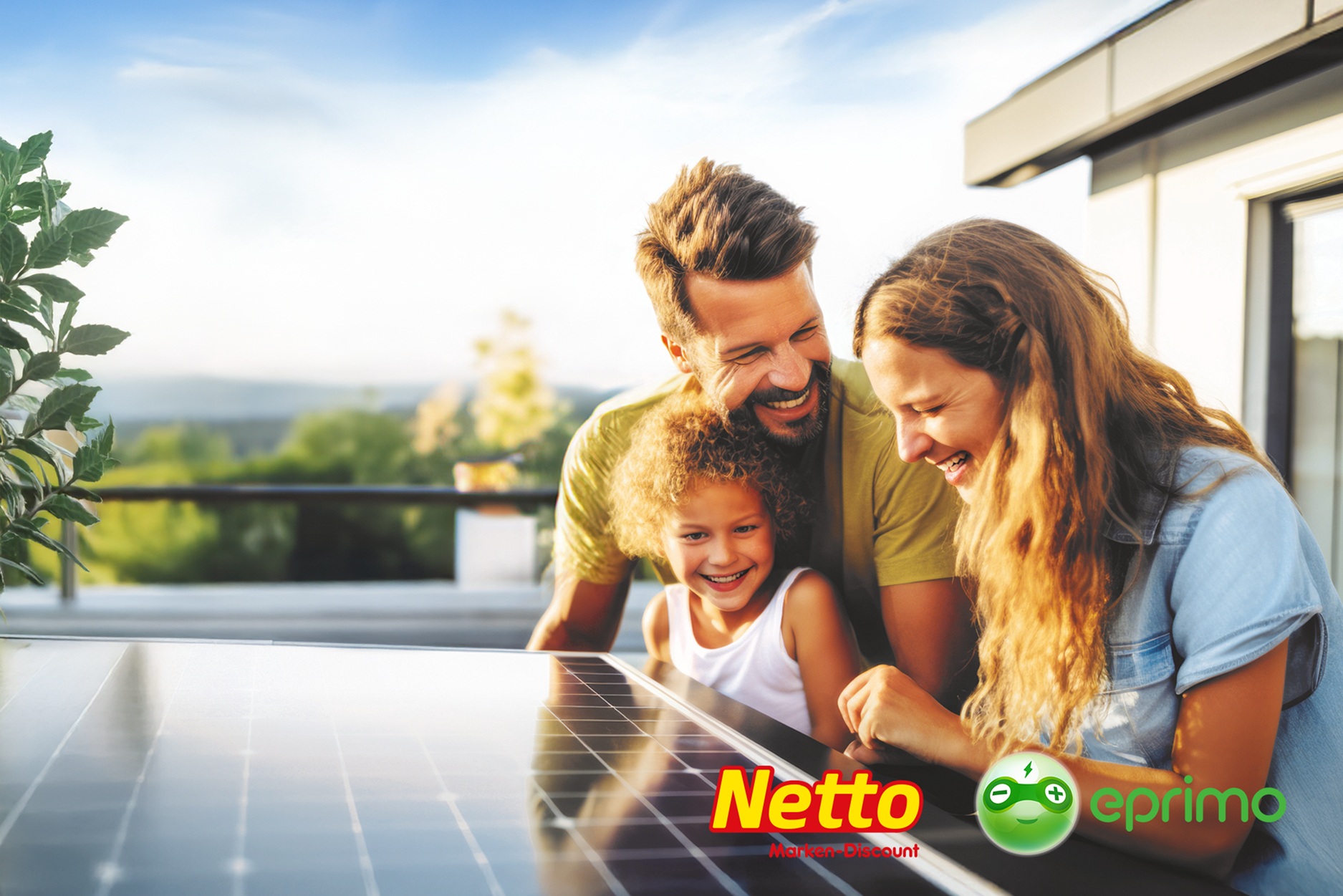 eprimo und Netto Marken-Discount kooperieren für bundesweite Balkon-PV-Aktion. (Bildquelle: eprimo)