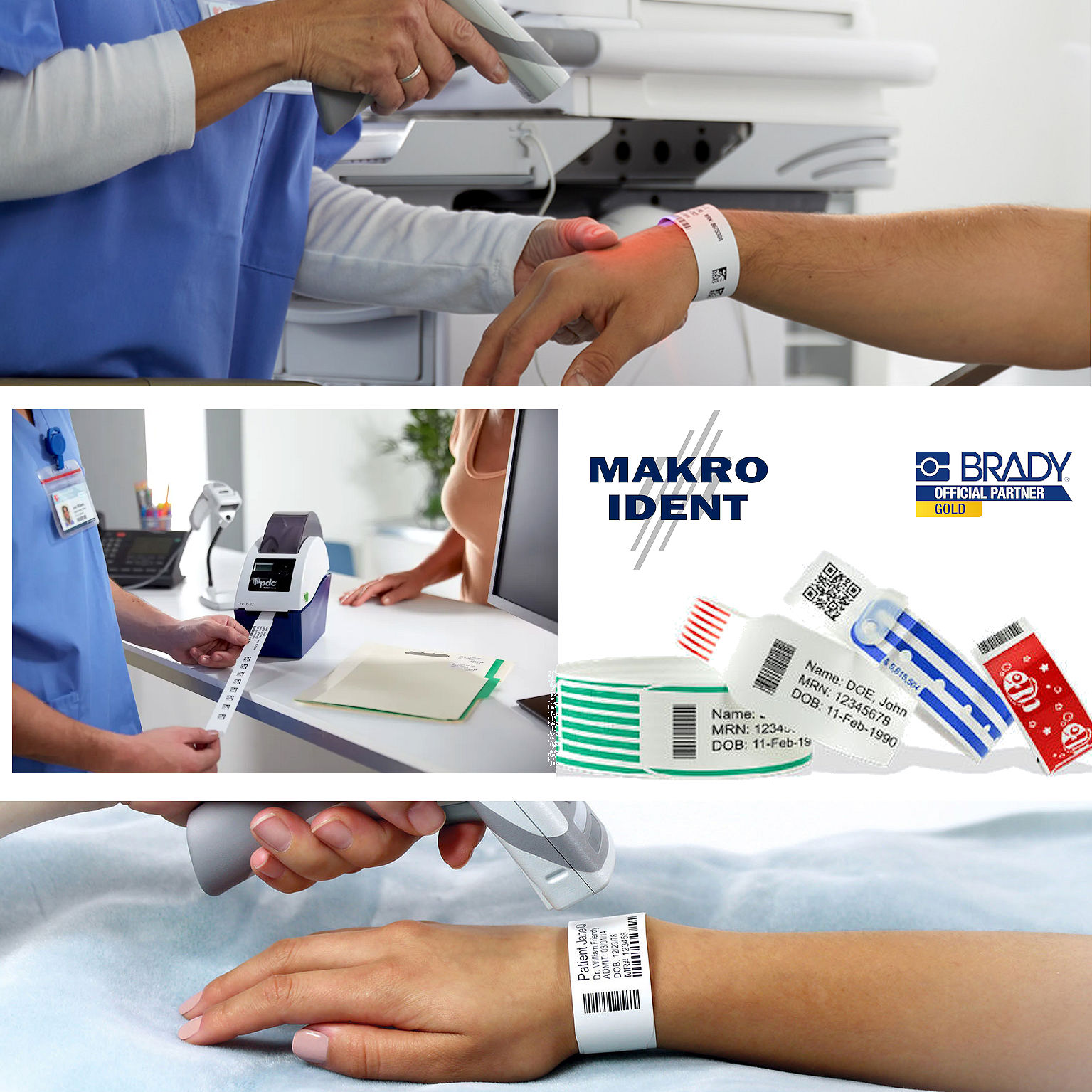 Thermo-Patientenarmbänder und passender Drucker für höchste Sicherheit Thermo-Patientenarmbänder und passender Drucker für höchste Sicherheit