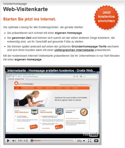 Video-Anleitung für Existenzgründer und Kleinunternehmer: Kostenlose Homepage einrichten Video-Anleitung für Existenzgründer und Kleinunternehmer: Kostenlose Homepage einrichten