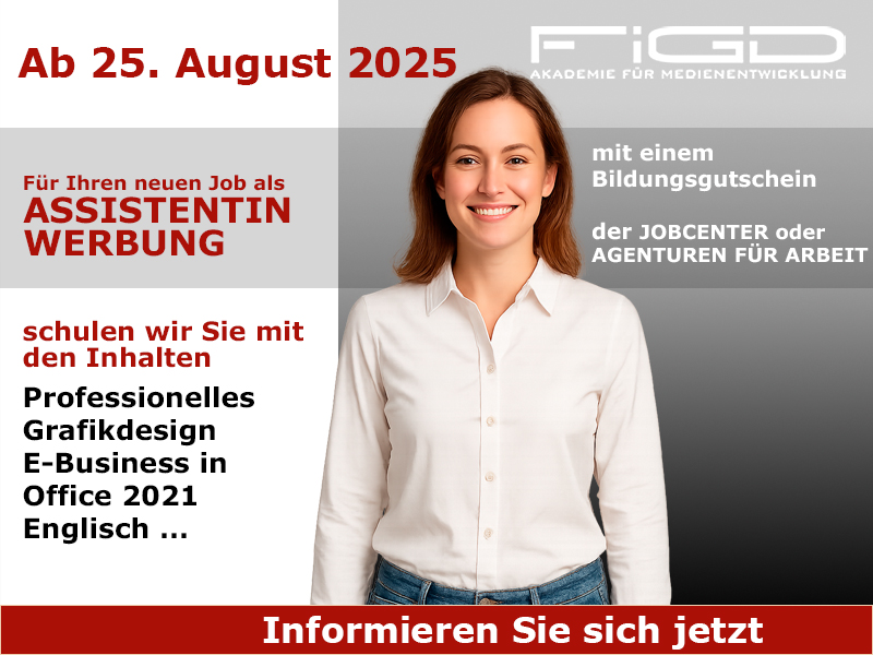 Weiterbildung „AssistentIn Werbung“ ab 25.08.2025 – praxisnah, kreativ und 100?% förderbar.
