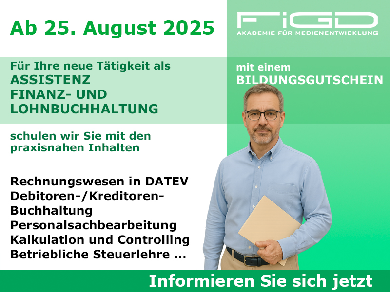 AssistentIn Finanz- und Lohnbuchhaltung – Weiterbildung mit DATEV, Controlling und Förderung.