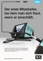 Anzeigenmotiv für Lötstation WX 2 von Weller Anzeigenmotiv für Lötstation WX 2 von Weller
