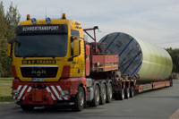 Transport von Komponenten für den Windkraftanlagenhersteller Enercon (Quelle: W & F Franke)