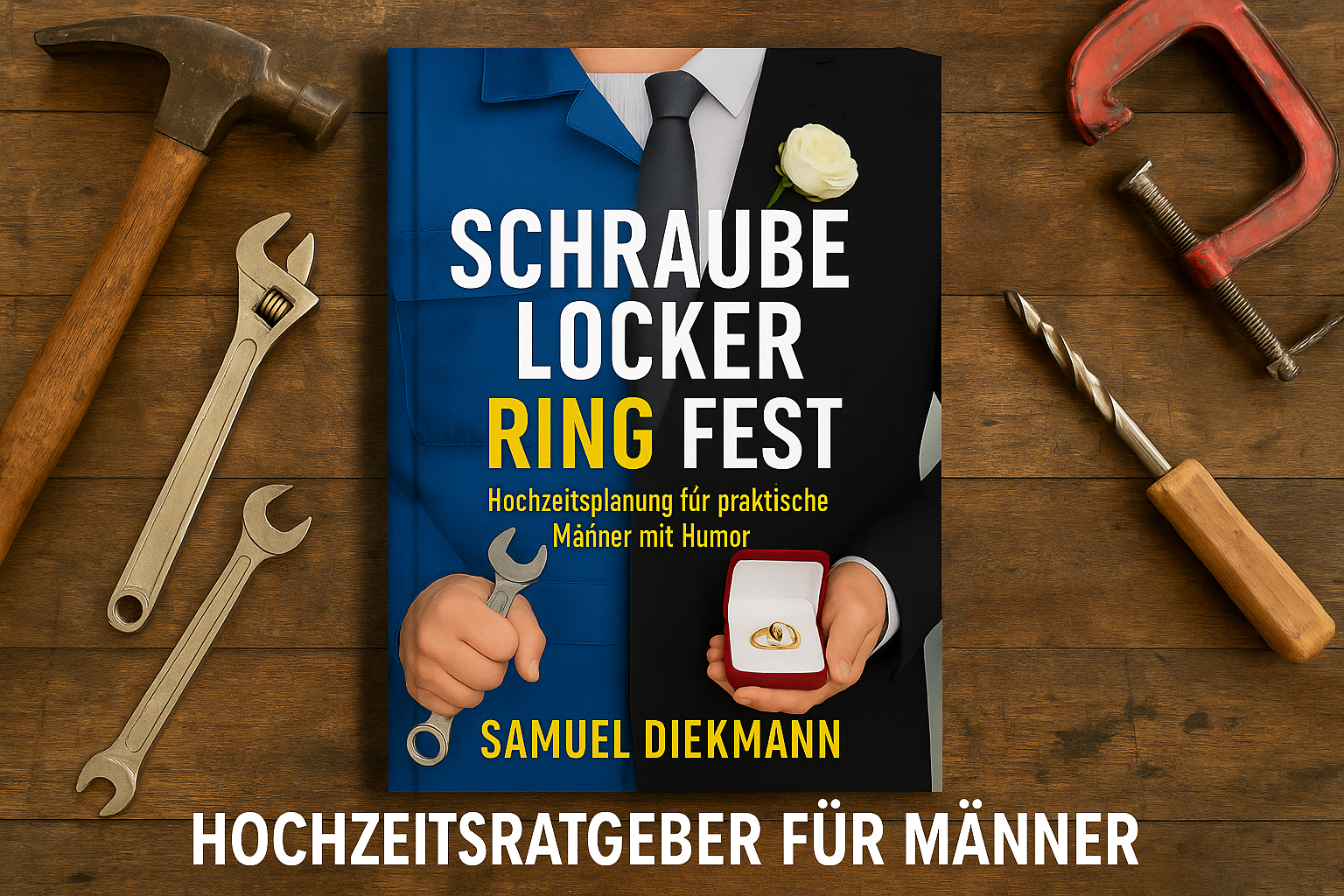 Buch mit Humor und Handwerk: Samuel Diekmanns Ratgeber zeigt Männern, wie Hochzeitsplanung auch ohne rosa Stresswolken gelingt. Buch mit Humor und Handwerk: Samuel Diekmanns Ratgeber zeigt Männern, wie Hochzeitsplanung auch ohne rosa Stresswolken gelingt.