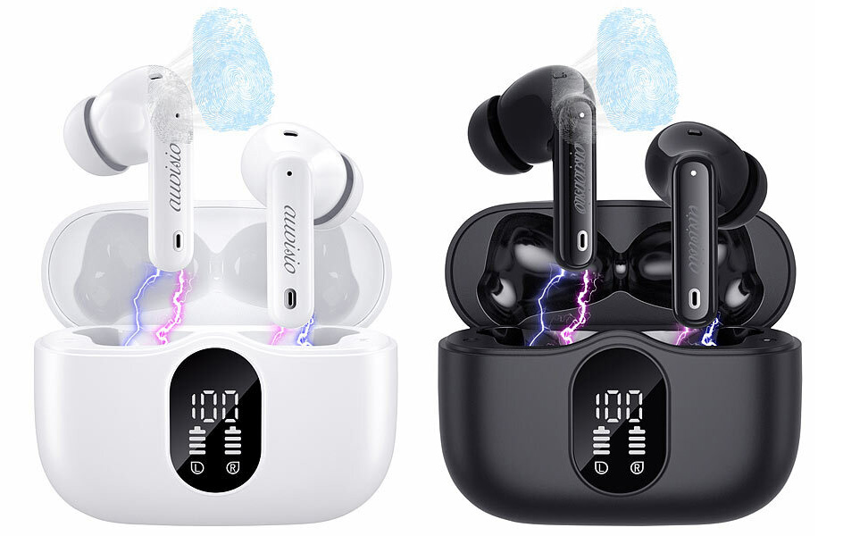 auvisio Kabellose In-Ear-Kopfhörer IHS-480.bt mit Ladecase, ANC, schwarz/weiß, www.pearl.de (Die Bildrechte liegen bei dem Verfasser der Mitteilung.)