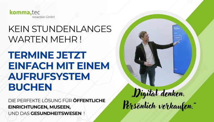 Digitalen Aufrufsyste - Terminvergabe einfach automatisieren (Die Bildrechte liegen bei dem Verfasser der Mitteilung.) Digitalen Aufrufsyste - Terminvergabe einfach automatisieren (Die Bildrechte liegen bei dem Verfasser der Mitteilung.)