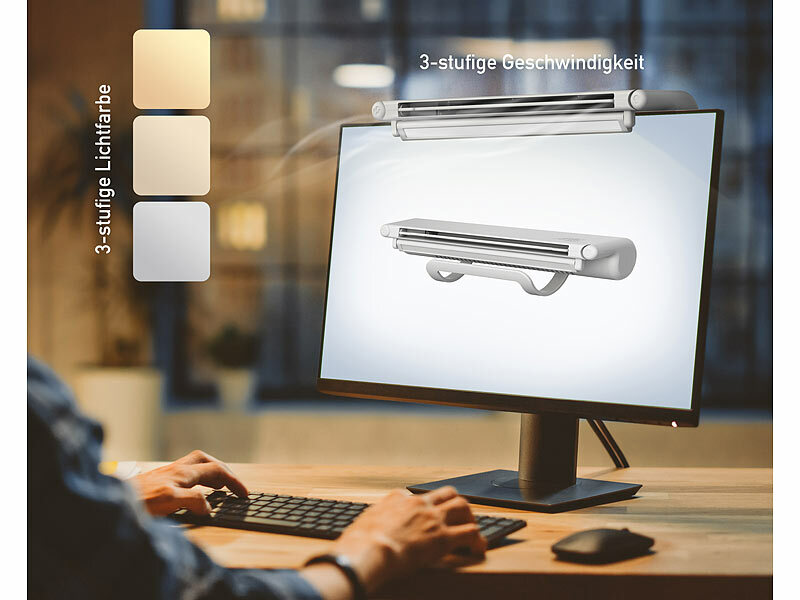 Sichler Haushaltsgeräte  2in1-USB-LED-Leuchte mit Ventilator, für Laptop-Bildschirm, www.pearl.de (Die Bildrechte liegen bei dem Verfasser der Mitteilung.)