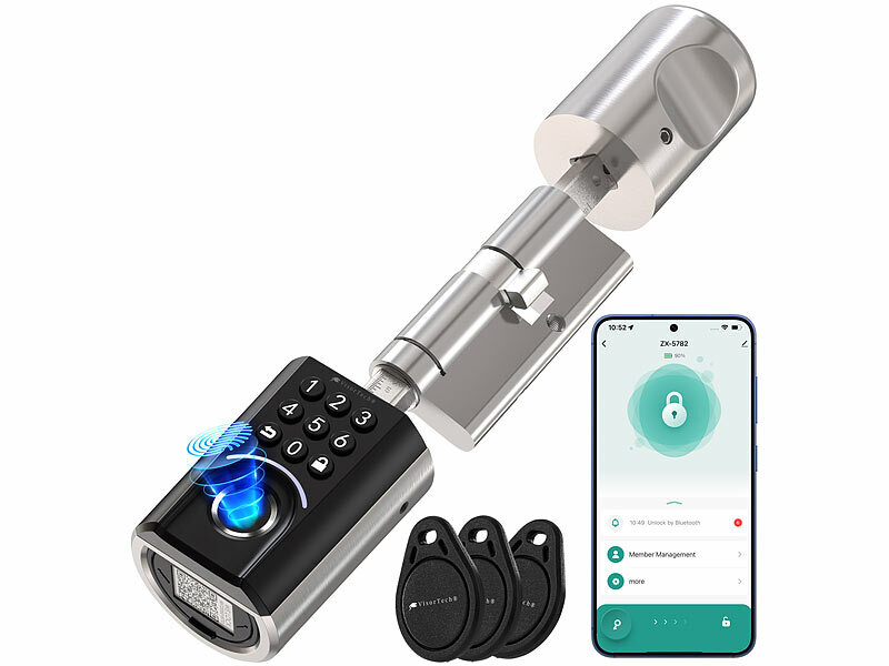 VisorTech Elektronischer Tür-Schließzylinder TSZ-590, App, RFID, Fingerscan, PIN, IP54, www.pearl.de (Die Bildrechte liegen bei dem Verfasser der Mitteilung.) VisorTech Elektronischer Tür-Schließzylinder TSZ-590, App, RFID, Fingerscan, PIN, IP54, www.pearl.de (Die Bildrechte liegen bei dem Verfasser der Mitteilung.)
