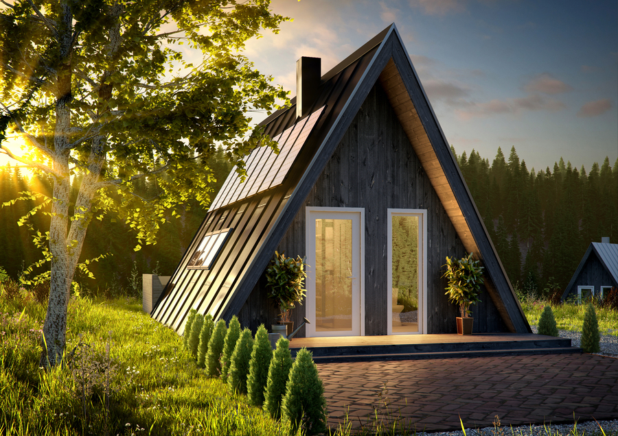 AVRAME vereint in den A-Frame-Häusern originelles Design, kostengünstiges, und nachhaltiges Wohnen.