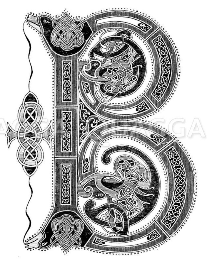 Initiale B, Mitte des 9. Jahrhunderts (© Quagga Illustrations) Initiale B, Mitte des 9. Jahrhunderts (© Quagga Illustrations)