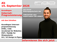 Beruflich durchstarten mit Webentwicklung – HTML, CSS & Co. lernen ab 15. September 2025. Beruflich durchstarten mit Webentwicklung – HTML, CSS & Co. lernen ab 15. September 2025.