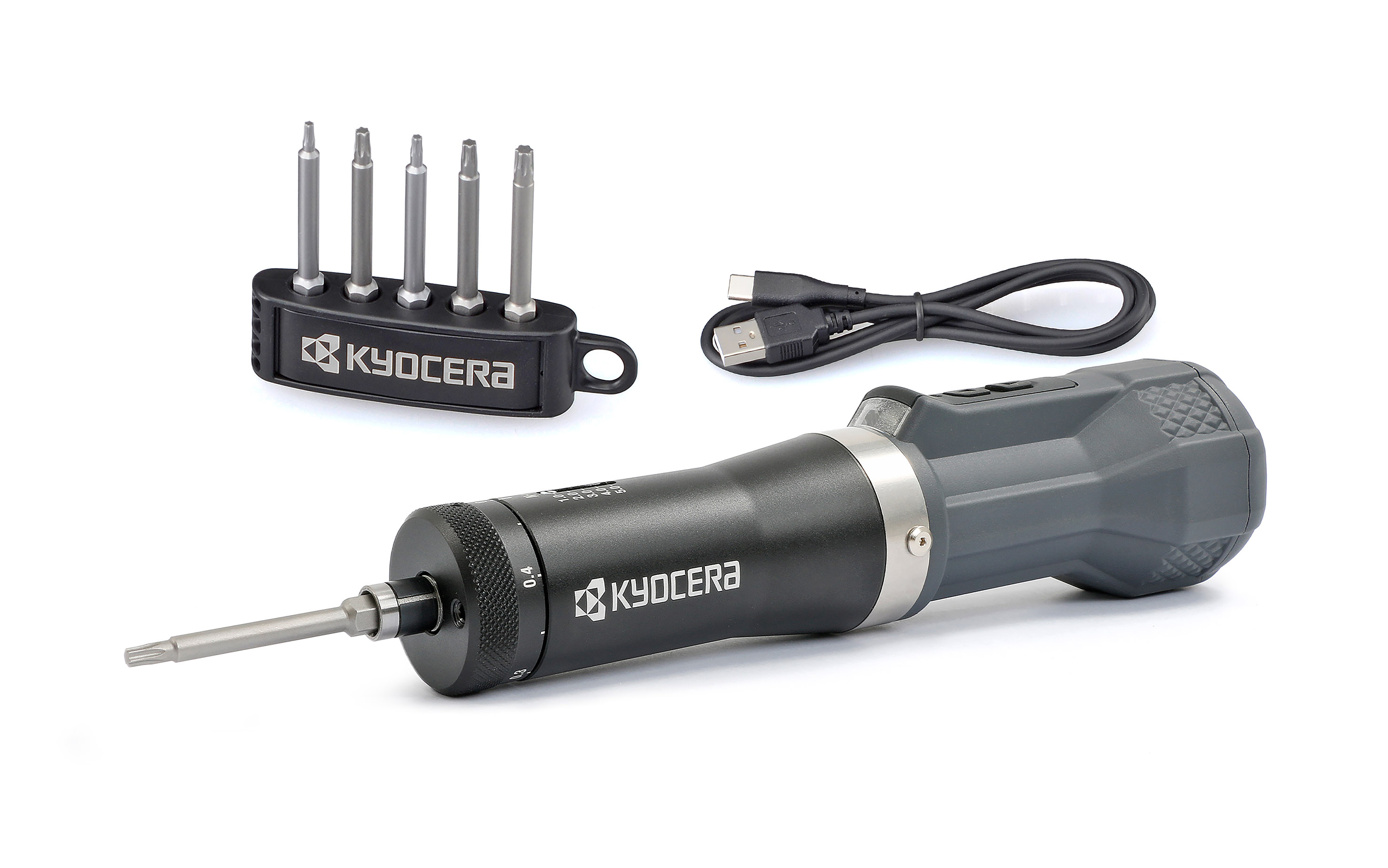 Kyocera Unimercos elektrischer Wendeschneidplatten-Akkuschrauber und Drehmomentschlüssel DTD500 (Die Bildrechte liegen bei dem Verfasser der Mitteilung.) Kyocera Unimercos elektrischer Wendeschneidplatten-Akkuschrauber und Drehmomentschlüssel DTD500 (Die Bildrechte liegen bei dem Verfasser der Mitteilung.)