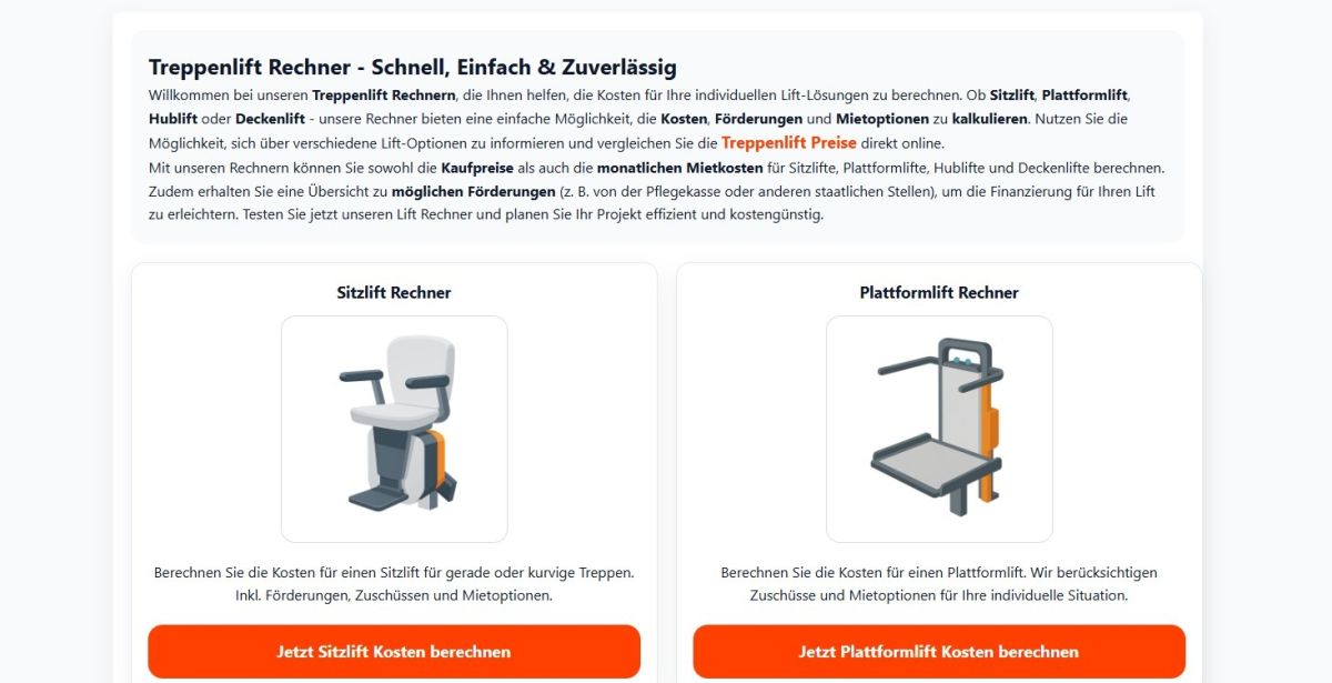 Treppenlift Rechner (© https://treppenlift-rechner.com/)