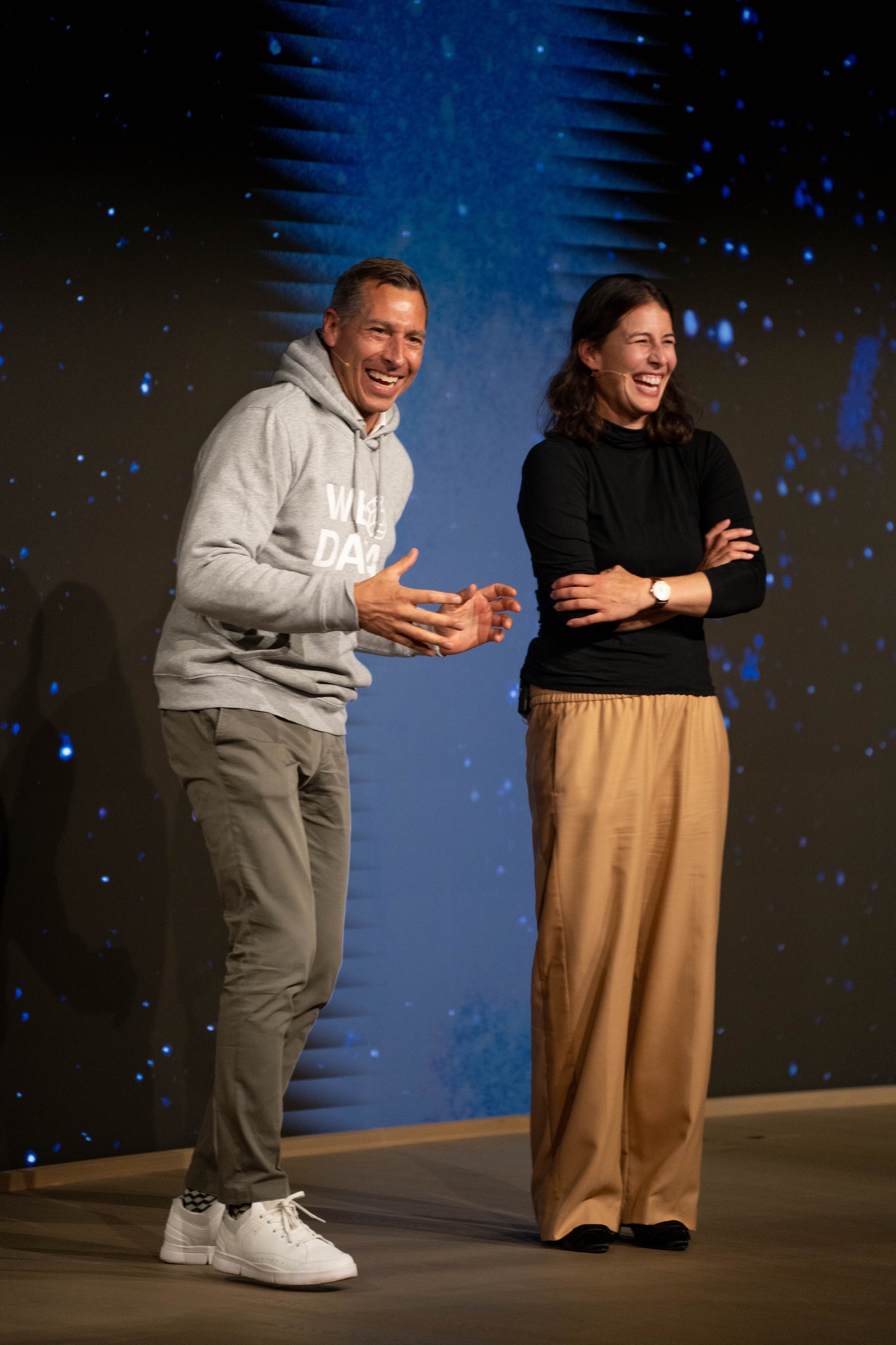 Klaus Blaschek und Dominique Gisin beim WoD 2023 in Basel (Die Bildrechte liegen bei dem Verfasser der Mitteilung.)