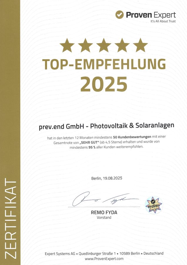 prev.end GmbH TOP-EMPFEHLUNG 2025 (© prev.end GmbH)