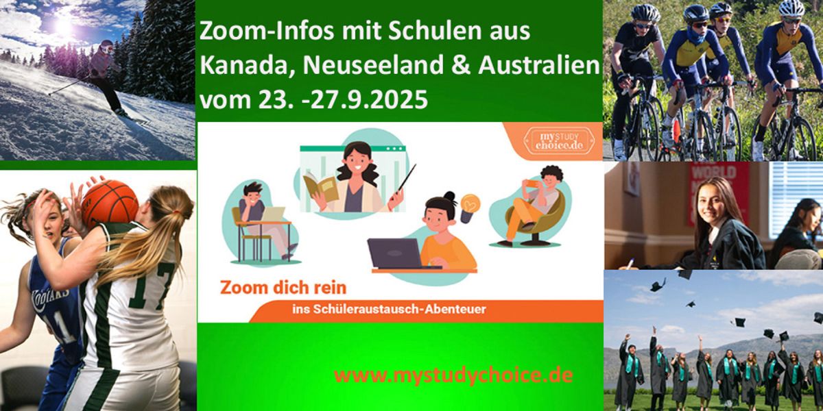 Traumziele in Kanada & Down Under und passende Schulen vom 23.-27.9. online kennenlernen (© MyStudyChoice)