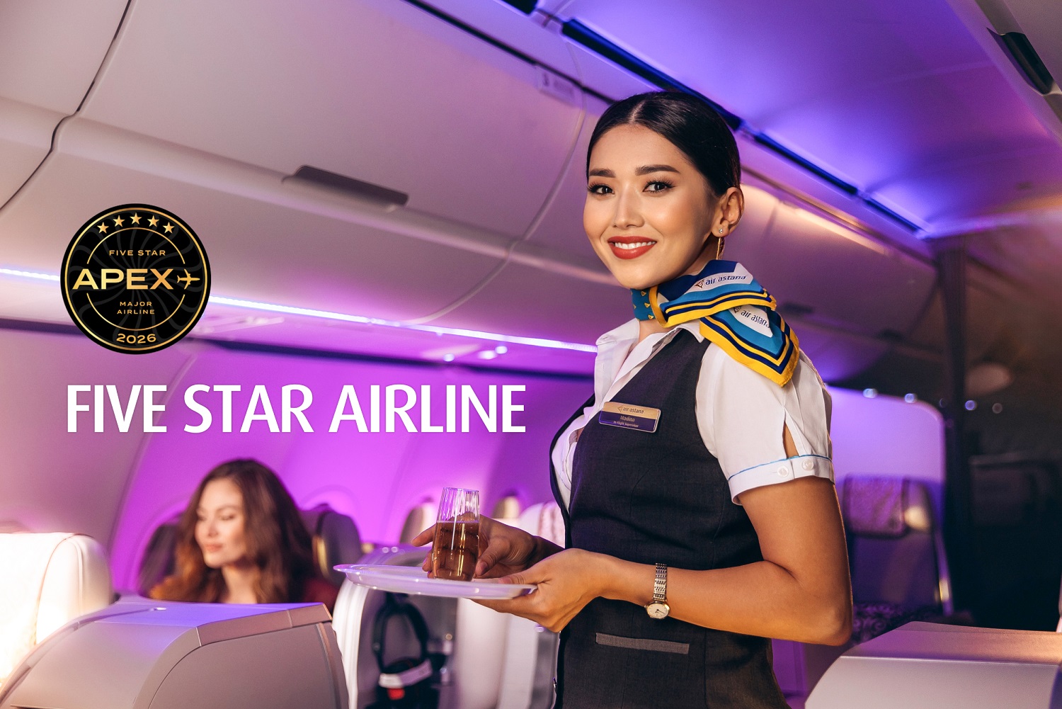 Air Astana erhielt die höchste APEX-Auszeichnung als Five Star Major Airline. (Die Bildrechte liegen bei dem Verfasser der Mitteilung.)