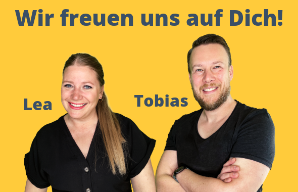 Das Team von l.i.d. – learn. interact. digital.: Lea Wurm und Tobias Hombach