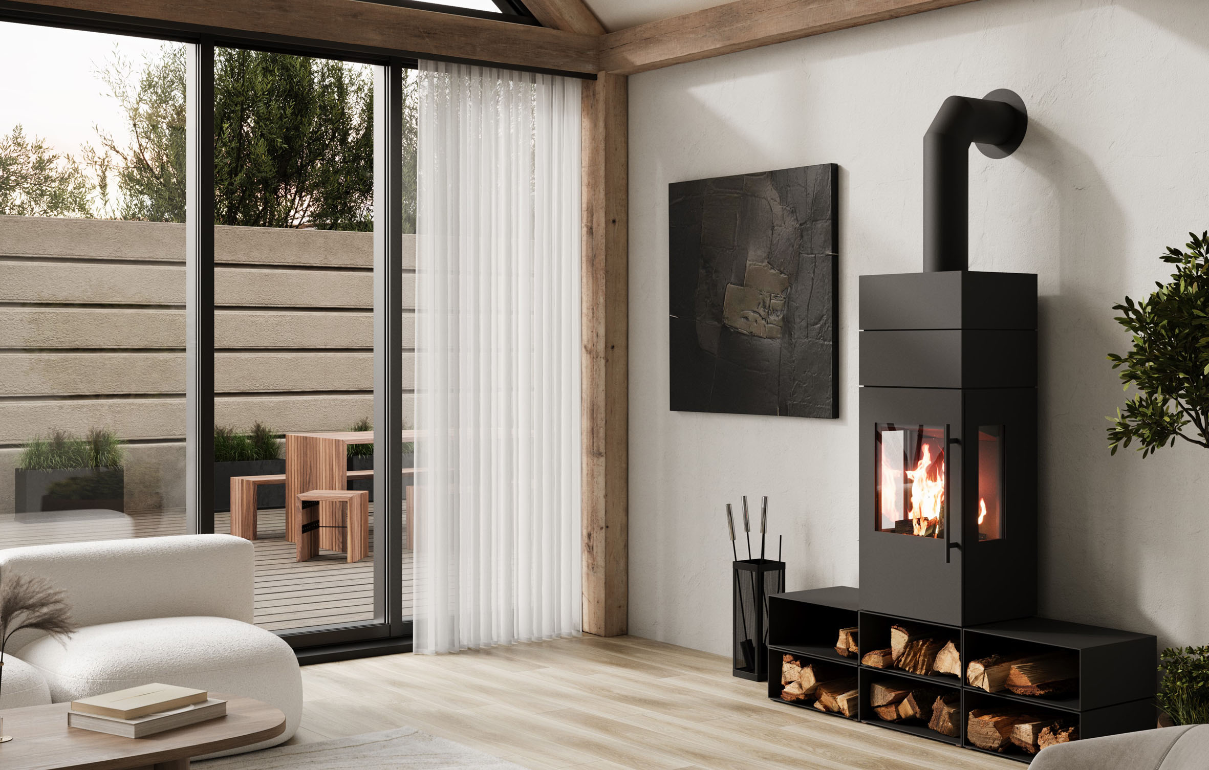 Moderne Feuerstätten verbinden behagliche Atmosphäre mit effizienter Energienutzung (Die Bildrechte liegen bei dem Verfasser der Mitteilung.)