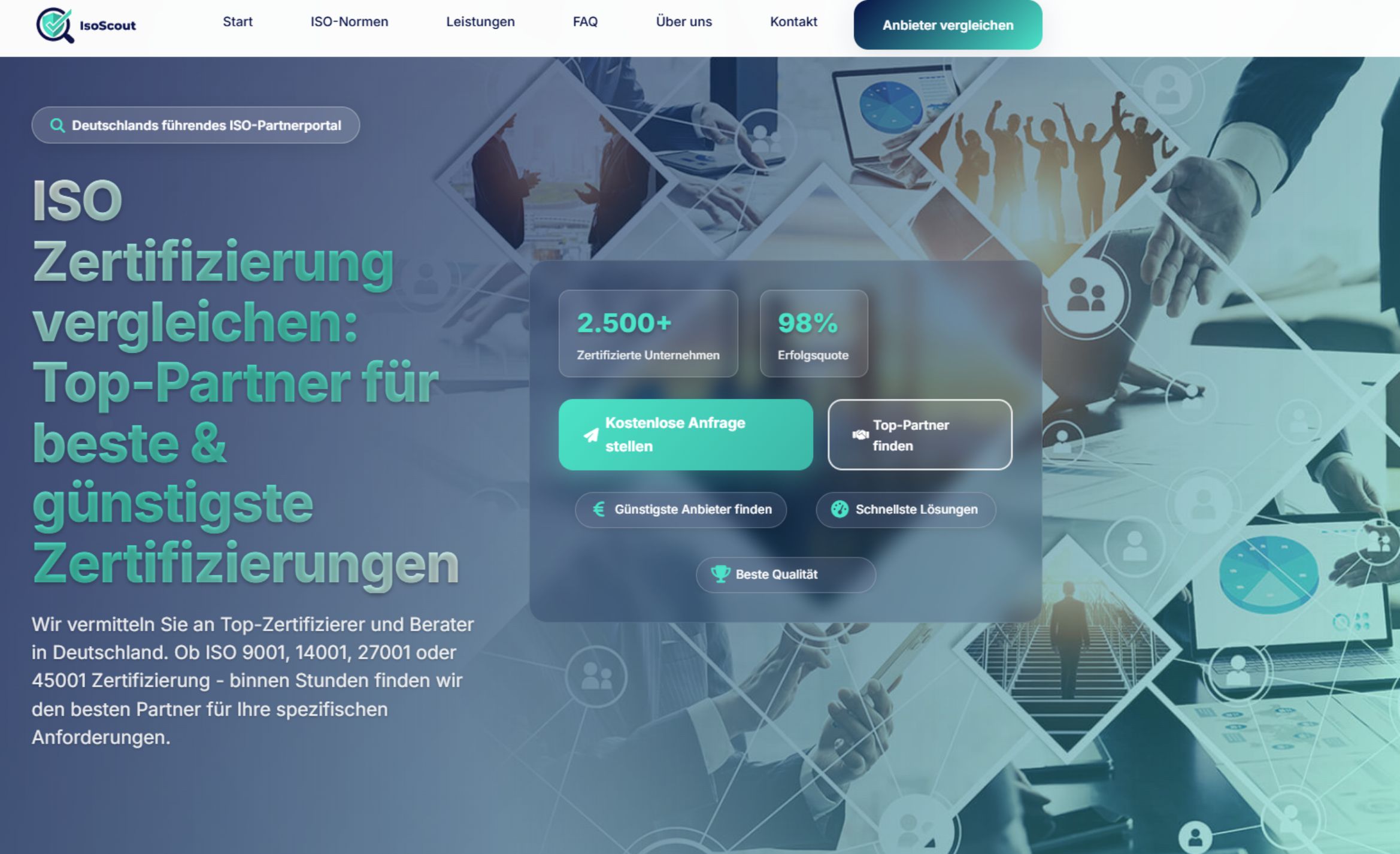 Vergleichs- und Vermittlungsportal identifiziert den optimalen Zertifizierungspartner (©isoscout) (Die Bildrechte liegen bei dem Verfasser der Mitteilung.)