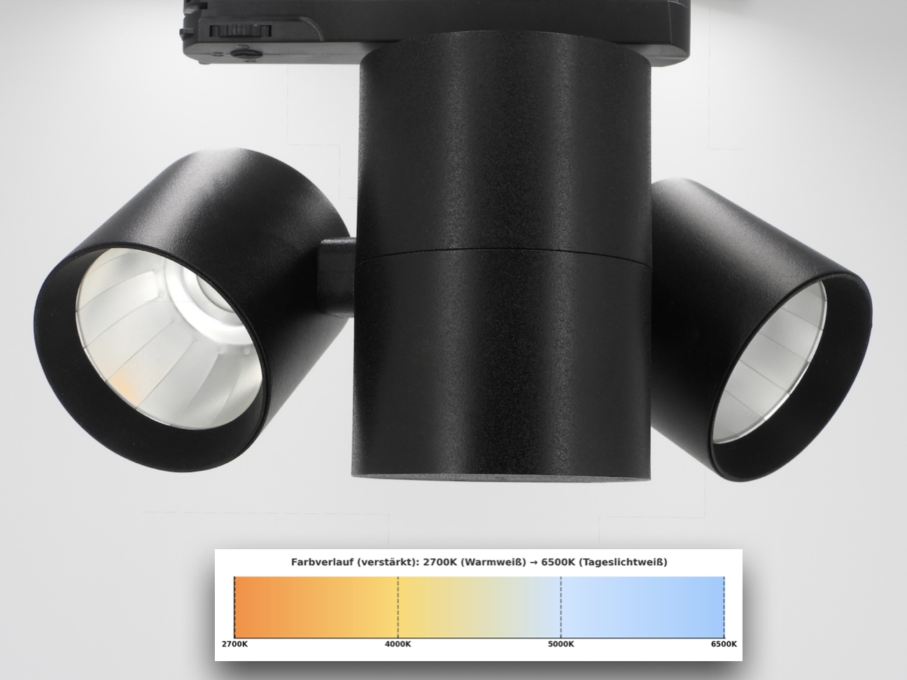 Tunable White Stromschienenstrahler für die flexible Galeriebeleuchtung (Die Bildrechte liegen bei dem Verfasser der Mitteilung.)