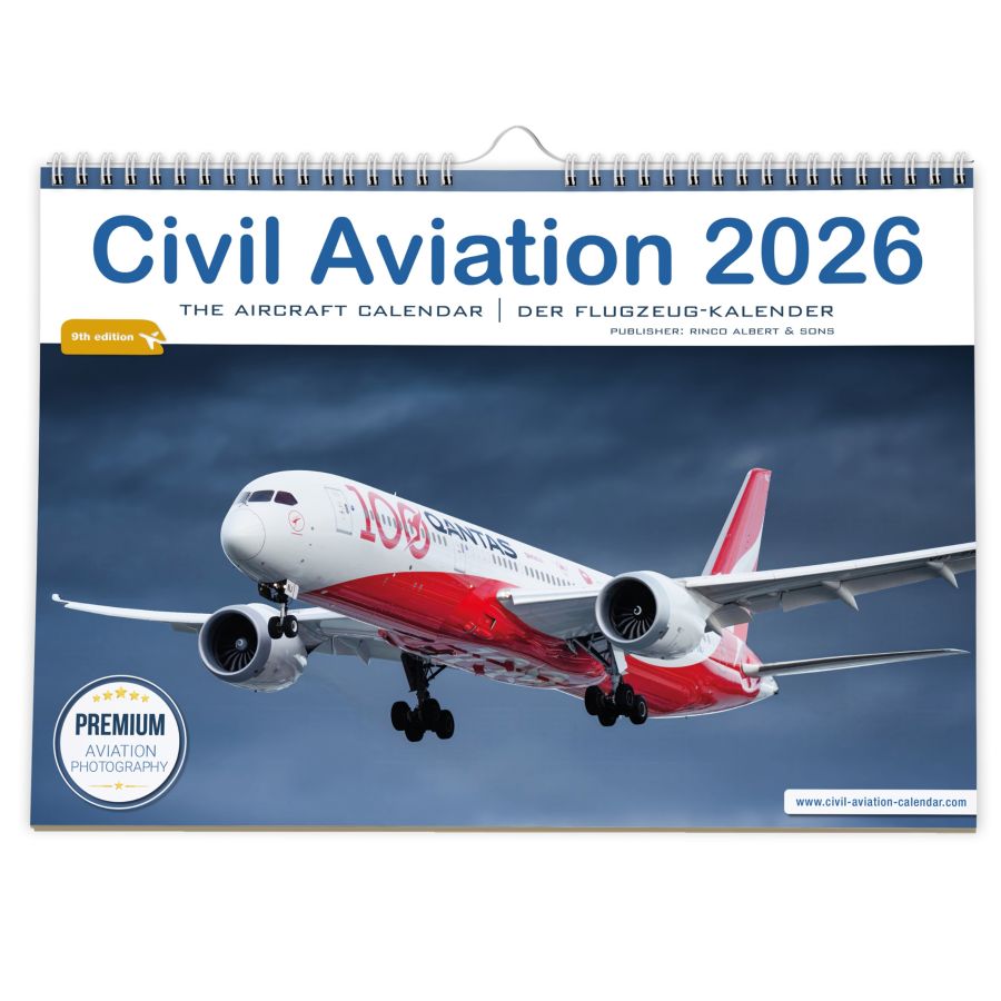 Flugzeugkalender mit Premium Flugzeugfotos: Civil Aviation begeistert auch 2026 die Luftfahrtfans. (© iulias verlag, Rinco Albert) Flugzeugkalender mit Premium Flugzeugfotos: Civil Aviation begeistert auch 2026 die Luftfahrtfans. (© iulias verlag, Rinco Albert)