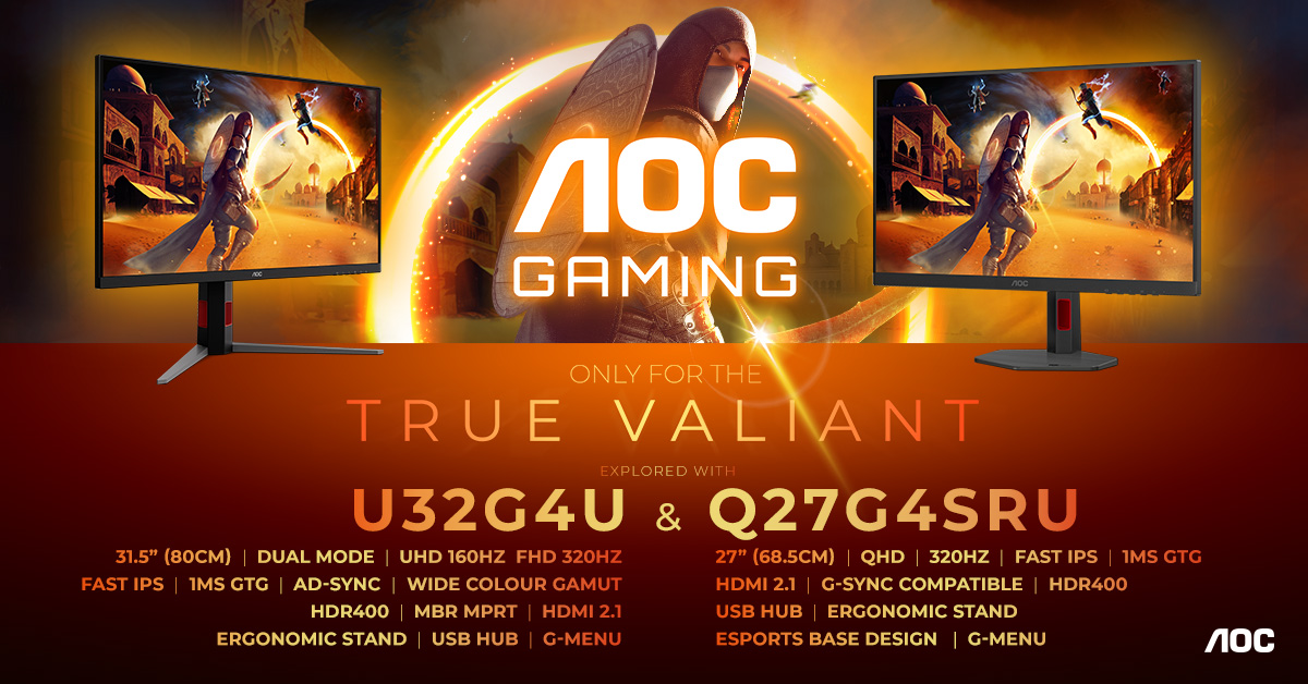 AOC GAMING Q27G4SRU und U32G4U: Leistungsstarkes Gaming mit 320 Hz. (Die Bildrechte liegen bei dem Verfasser der Mitteilung.)