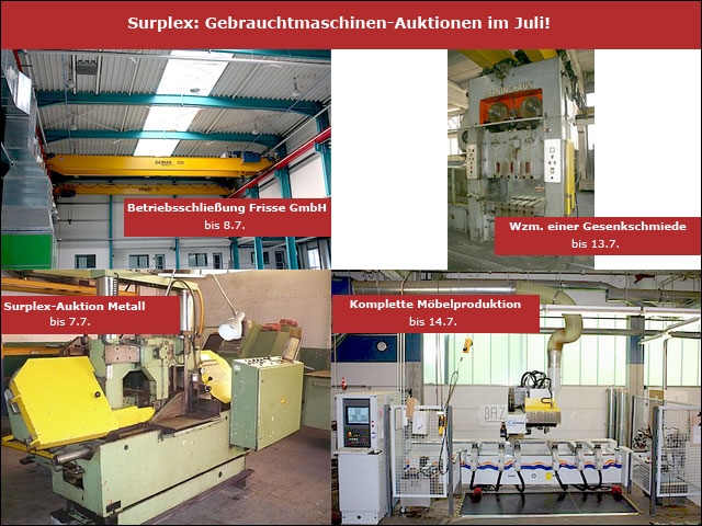 Gebrauchtmaschinen-Auktionen im Juli!