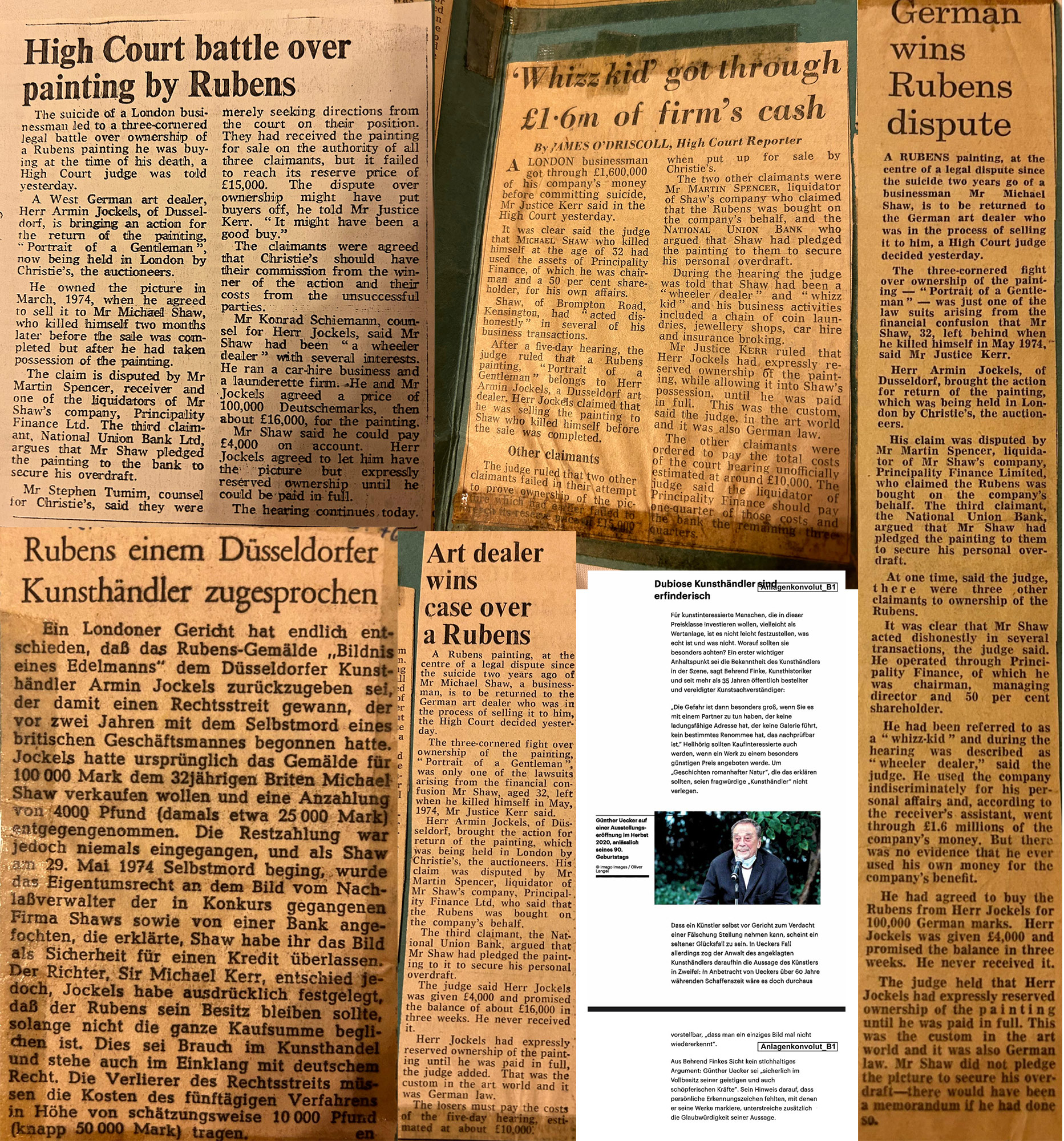 Presseberichterstattung zum Rubens- und Uecker-Fall (Die Bildrechte liegen bei dem Verfasser der Mitteilung.) Presseberichterstattung zum Rubens- und Uecker-Fall (Die Bildrechte liegen bei dem Verfasser der Mitteilung.)