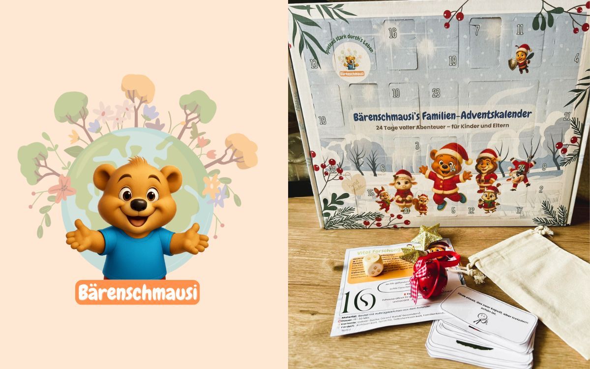 Bärenschmausi´s Familien-Adventskalender: 24 Tage voller Ideen für bewusst gelebte Familienzeit (© Bärenschmausi / Vanessa Färber) Bärenschmausi´s Familien-Adventskalender: 24 Tage voller Ideen für bewusst gelebte Familienzeit (© Bärenschmausi / Vanessa Färber)