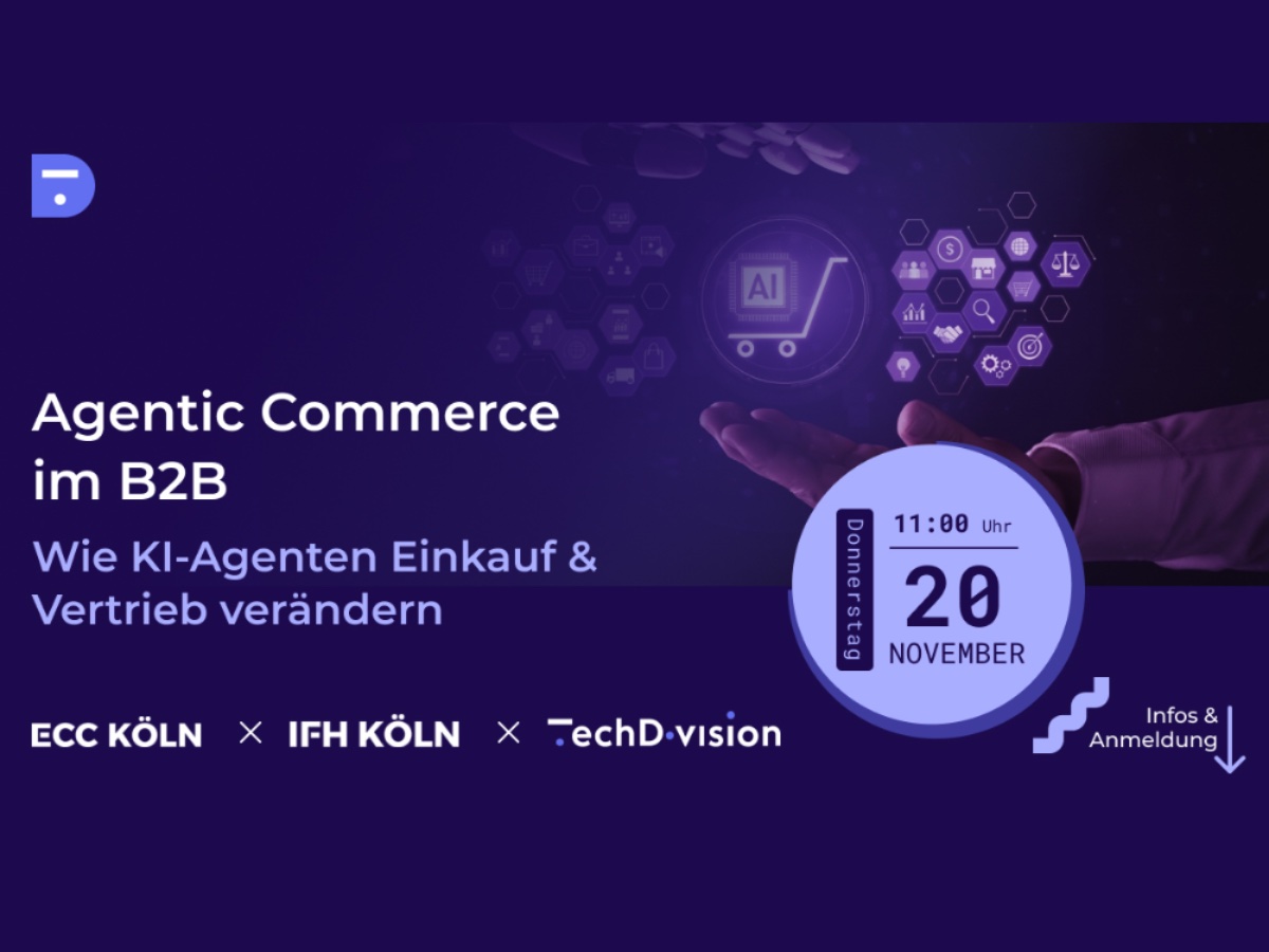 Agentic Commerce im B2B - Webinar von TechDivision und dem ECC Köln / IFH Köln Agentic Commerce im B2B - Webinar von TechDivision und dem ECC Köln / IFH Köln