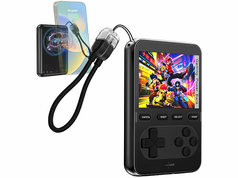 revolt Gaming-Powerbank PB-810.ips, 10.000 mAh, für Qi und MagSafe, bis 20 Watt, www.pearl.de (Die Bildrechte liegen bei dem Verfasser der Mitteilung.)